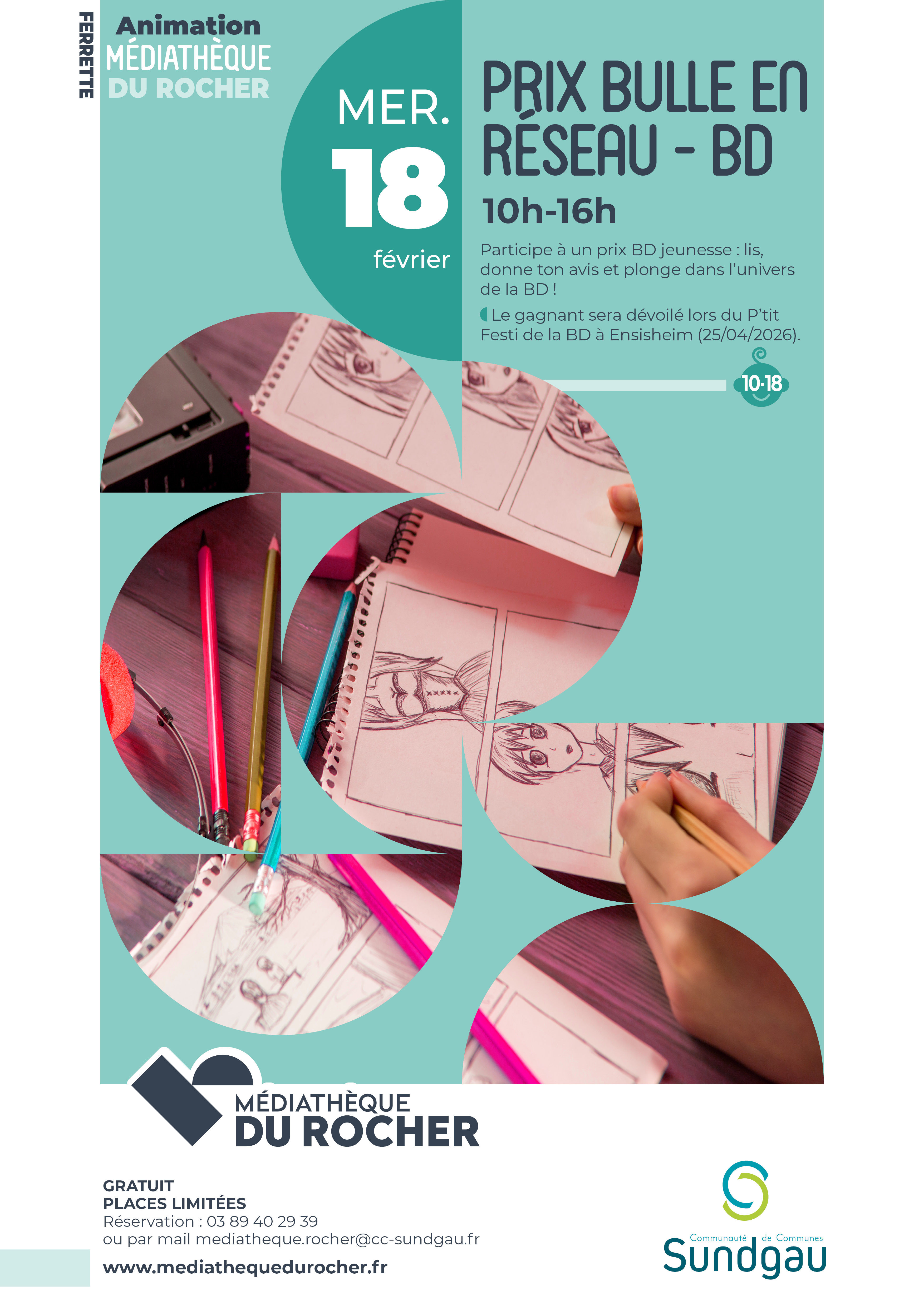 affiche bd jeunesse journée animatio ferrette 8-18 ans